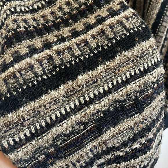 VTG 3D Knit Murano Knit Sweater XXL Black Wool Blend Crew Cosby Pullover Multi - Picture 6 of 15